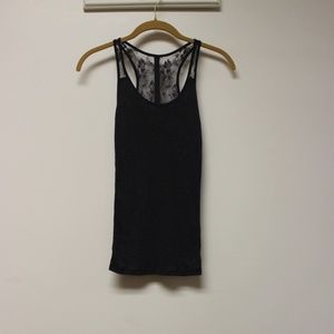 AE Ribbed Lace Tank Top